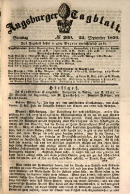 Augsburger Tagblatt Sonntag 22. September 1850