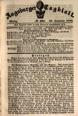 Augsburger Tagblatt Montag 23. September 1850