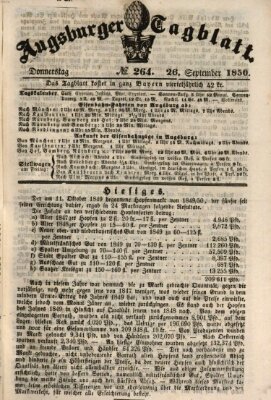 Augsburger Tagblatt Donnerstag 26. September 1850