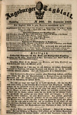 Augsburger Tagblatt Samstag 28. September 1850