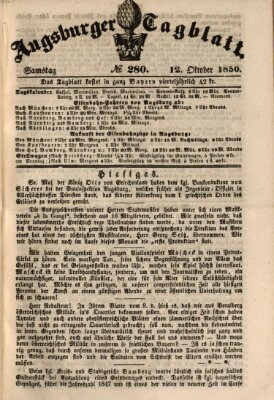 Augsburger Tagblatt Samstag 12. Oktober 1850