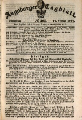 Augsburger Tagblatt Donnerstag 17. Oktober 1850