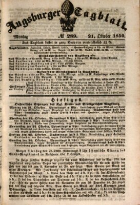 Augsburger Tagblatt Montag 21. Oktober 1850