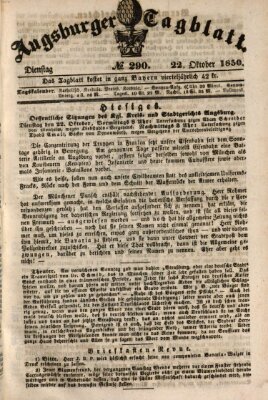 Augsburger Tagblatt Dienstag 22. Oktober 1850