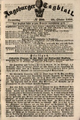 Augsburger Tagblatt Donnerstag 31. Oktober 1850