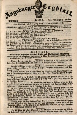 Augsburger Tagblatt Mittwoch 13. November 1850