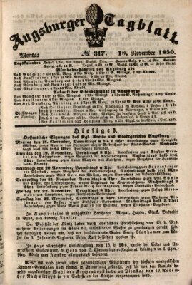 Augsburger Tagblatt Montag 18. November 1850