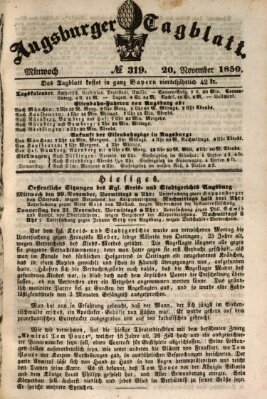 Augsburger Tagblatt Mittwoch 20. November 1850