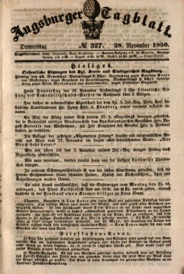 Augsburger Tagblatt Donnerstag 28. November 1850