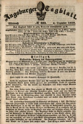 Augsburger Tagblatt Mittwoch 4. Dezember 1850