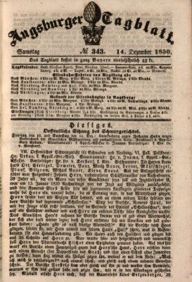 Augsburger Tagblatt Samstag 14. Dezember 1850