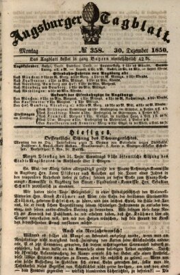 Augsburger Tagblatt Montag 30. Dezember 1850