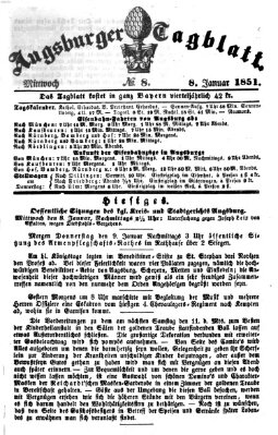 Augsburger Tagblatt Mittwoch 8. Januar 1851