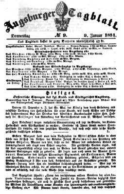 Augsburger Tagblatt Donnerstag 9. Januar 1851