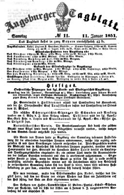 Augsburger Tagblatt Samstag 11. Januar 1851