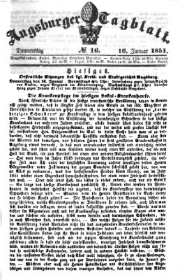 Augsburger Tagblatt Donnerstag 16. Januar 1851