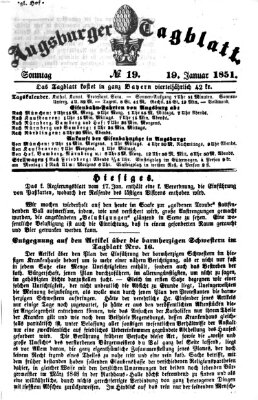 Augsburger Tagblatt Sonntag 19. Januar 1851