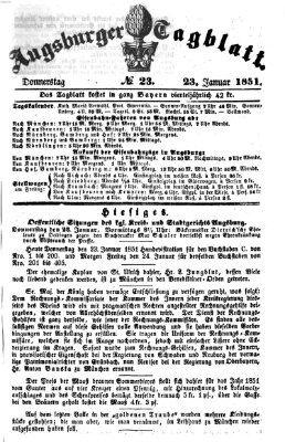 Augsburger Tagblatt Donnerstag 23. Januar 1851