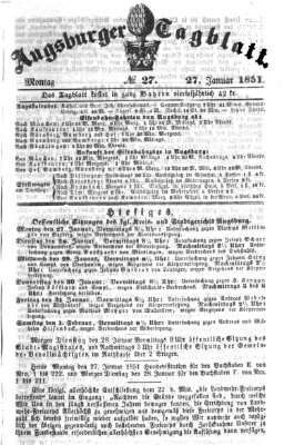 Augsburger Tagblatt Montag 27. Januar 1851