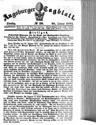 Augsburger Tagblatt Dienstag 28. Januar 1851