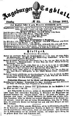 Augsburger Tagblatt Dienstag 4. Februar 1851