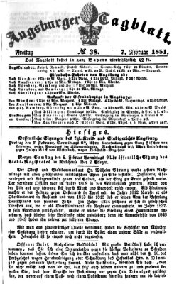 Augsburger Tagblatt Freitag 7. Februar 1851