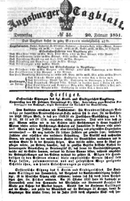 Augsburger Tagblatt Donnerstag 20. Februar 1851