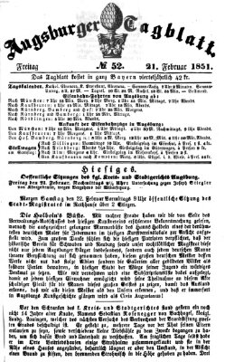 Augsburger Tagblatt Freitag 21. Februar 1851