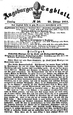 Augsburger Tagblatt Dienstag 25. Februar 1851