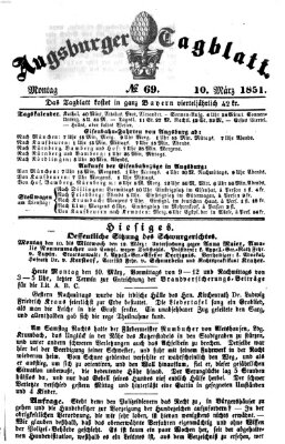 Augsburger Tagblatt Montag 10. März 1851