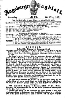 Augsburger Tagblatt Donnerstag 20. März 1851