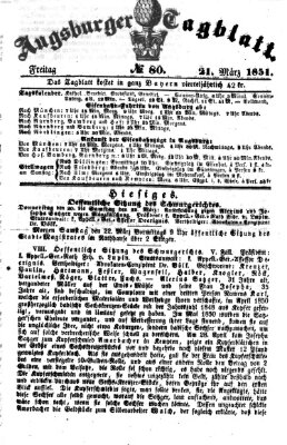 Augsburger Tagblatt Freitag 21. März 1851