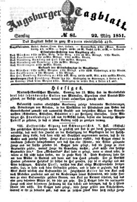 Augsburger Tagblatt Samstag 22. März 1851