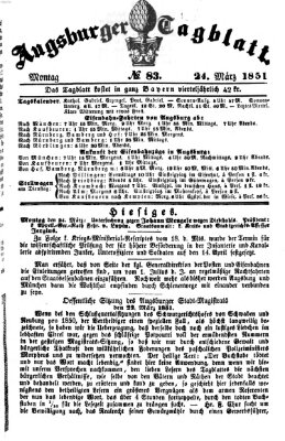 Augsburger Tagblatt Montag 24. März 1851