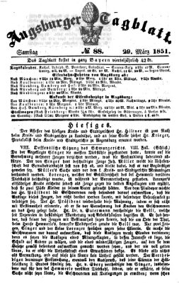 Augsburger Tagblatt Samstag 29. März 1851