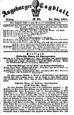 Augsburger Tagblatt Montag 31. März 1851