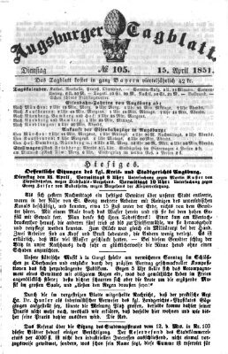 Augsburger Tagblatt Dienstag 15. April 1851