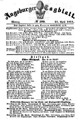 Augsburger Tagblatt Montag 21. April 1851