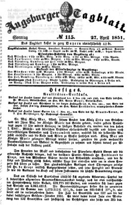 Augsburger Tagblatt Sonntag 27. April 1851