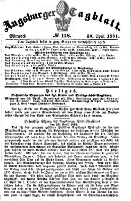 Augsburger Tagblatt Mittwoch 30. April 1851