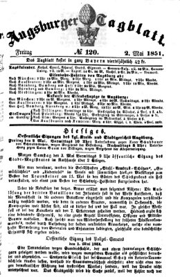 Augsburger Tagblatt Freitag 2. Mai 1851