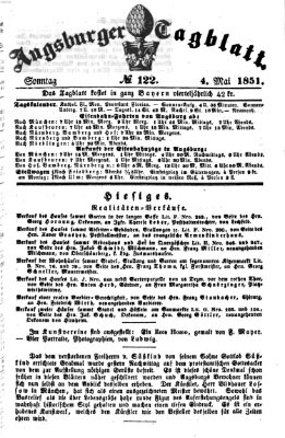 Augsburger Tagblatt Sonntag 4. Mai 1851