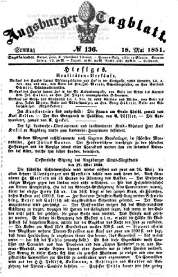 Augsburger Tagblatt Sonntag 18. Mai 1851