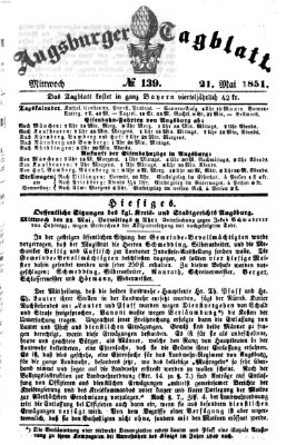 Augsburger Tagblatt Mittwoch 21. Mai 1851