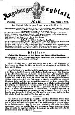 Augsburger Tagblatt Dienstag 27. Mai 1851