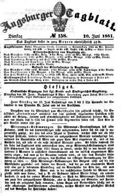 Augsburger Tagblatt Dienstag 10. Juni 1851