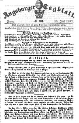 Augsburger Tagblatt Freitag 13. Juni 1851