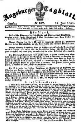 Augsburger Tagblatt Samstag 14. Juni 1851