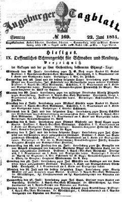 Augsburger Tagblatt Sonntag 22. Juni 1851