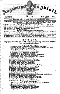 Augsburger Tagblatt Dienstag 24. Juni 1851